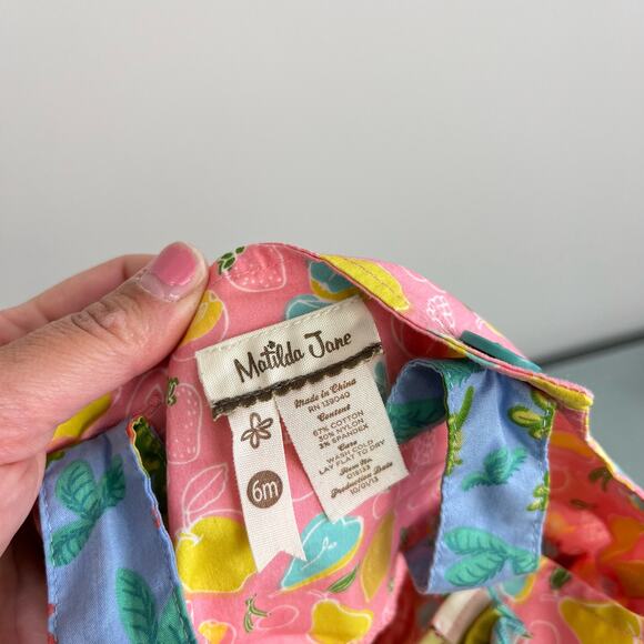 Matilda Jane Little Lemon Ruffle Bubble Romper 6 Months - Picture 5 of 7